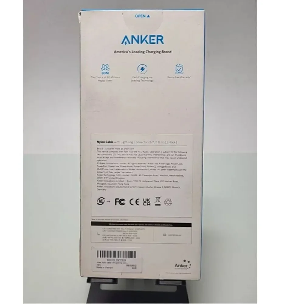 Anker Nylon Cable With Apple Connector 6' - 2 Pack B8153